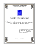 NGHIÊN CƯU KHOA HỌC: XÂY DỰNG NGÂN HÀNG CÂU  HỎI VÀ HỖ TRỢ CHO VIỆC SINH CÁC ĐỀ THI TRẮC NGHIỆM