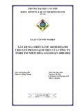 Báo cáo tốt nghiệp: Xây dựng chiến lược kinh doanh cho sản phẩm gạch men  công ty TNHH TM Nhơn Hòa giai đoạn 2008 - 2010