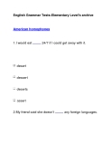 English Grammar Tests-Elementary Level's archiveAmerican homophones