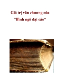 Giá trị văn chương của Bình ngô đại cáo" 