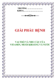 Vai trò và nhu cầu của vitamin, muối khoáng và nước đối với cơ thể sinh vật