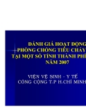 ĐÁNH GIÁ HOẠT ĐỘNG PHÒNG CHỐNG TIÊU CHẢY CẤP TẠI MỘT SỐ TỈNH THÀNH PHÍA