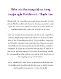 Phân tích tâm trạng chị em trong truyện ngắn Hai đứa trẻ - Thạch Lam