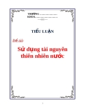 Tiểu luận: Sử dụng tài nguyên thiên nhiên nước