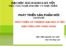 TIỂU LUẬN "PHÁT TRIỂN VÀ THƯƠNG MẠI HÓA VI TẢO DỰA TRÊN LIPIT CHỨC NĂNG"