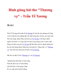 Bình giảng bài thơ "Thương vợ" - Trần Tế Xương Bài văn 2