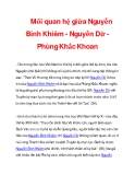 Mối quan hệ giữa Nguyễn Bỉnh Khiêm - Nguyễn Dữ Phùng Khắc Khoan (phần 6)