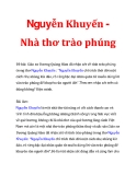 Nguyễn Khuyến Nhà thơ trào phúng