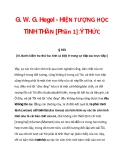 G. W. G. Hegel - HIỆN TƯỢNG HỌC TINH THẦN [Phần 1]:Ý THỨC_3