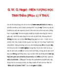 G. W. G. Hegel - HIỆN TƯỢNG HỌC TINH THẦN [Phần 1]:Ý THỨC_5