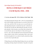  ĐẢNG LÃNH ĐẠO CAO TRÀO CÁCH MẠNG 1930 – 1931_1