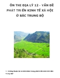 ÔN THI ĐỊA LÝ 12 - VẤN ĐỀ PHÁT TRIỂN KINH TẾ XÃ HỘI Ở BẮC TRUNG BỘ  