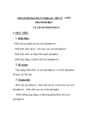 Giáo án hóa học lớp 11 nâng cao - Bài 15: AXÍT PHOTPHORIC VÀ MUỐI PHOTPHAT 