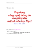 Sáng kiếm kinh nghiệm: Ứng dụng công nghệ thông tin vào giảng dạy một số môn học lớp 2