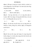 ĐỀ THI TRẮC NGHIỆM LUYỆN THI CĐ, ĐH  MÔN HÓA HỌC  Đề THI Số 6 