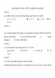 Đề kiểm tra 1 tiết Hoá 10 - Đề trắc nghiệm