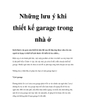 Những lưu ý khi thiết kế garage trong nhà ở  