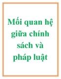 Mối quan hệ giữa chính sách và pháp luật