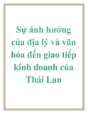 Luận văn: Sự ảnh hưởng của địa lý và văn hóa đến giao tiếp kinh doanh của Thái Lan