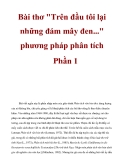 Bài thơ "Trên đầu tôi lại những đám mây đen..." phương pháp phân tích Phần 1