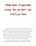 Nhận thức về quá khứ trong "Di cảo thơ" của Chế Lan Viên