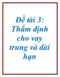 Đề tài 3: Thẩm định cho vay trung và dài hạn