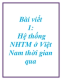 Bài viết 1: Hệ thống NHTM ở Việt Nam thời gian qua