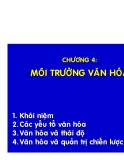 Chương 4: Môi trường văn hóa