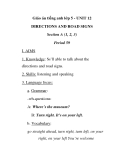 Giáo án tiếng anh lớp 5 - UNIT 12 DIRECTIONS AND ROAD SIGNS Section A (1, 2, 3) Period 59