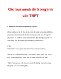 Các loại mệnh đề trong anh văn THPT 