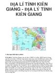 ĐỊA LÍ TỈNH KIÊN GIANG - ĐỊA LÝ TỈNH KIÊN GIANG