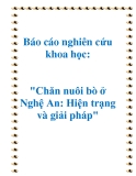 Báo cáo nghiên cứu khoa học: "Chăn nuôi bò ở Nghệ An: Hiện trạng và giải pháp"