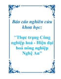 Báo cáo nghiên cứu khoa học: "Thực trạng Công nghiệp hoá - Hiện đại hoá nông nghiệp Nghệ An"