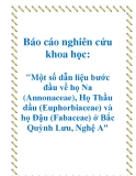 Báo cáo nghiên cứu khoa học: "Một số dẫn liệu bước đầu về họ Na (Annonaceae), Họ Thầu dầu (Euphorbiaceae) và họ Đậu (Fabaceae) ở Bắc Quỳnh Lưu, Nghệ A"