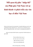 Mối quan hệ giữa "nhập thế" của Phật giáo Việt Nam với sự hình thành và phát triển của văn học cổ điển Việt Nam