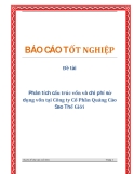 Đề tài: Phân tích cấu trúc vốn và chi phí sử dụng vốn tại Công ty Cổ Phần Quảng Cáo Sao Thế Giới