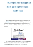 Tài liệu: Hướng dẫn sử dụng phần mềm gõ công thức Toán MathType  