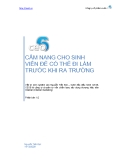 CẨM NANG CHO SINH VIÊN ĐỂ CÓ THỂ ĐI LÀM