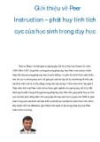 Giới thiệu về Peer Instruction – phát huy tính tích cực của học sinh trong dạy học