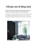 Giữ gìn cửa sổ đúng cách 