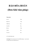 BẢO HÒA HOÀN (Đơn Khê tâm pháp) 