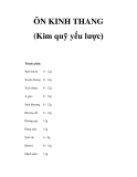 ÔN KINH THANG (Kim quỹ yếu lược) 