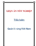 Tiểu luận: Quản lí rừng Việt Nam