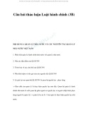 Câu hỏi thảo luận Luật hành chính (3B)