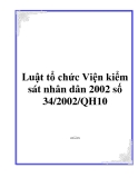 Luật tổ chức Viện kiểm sát nhân dân 2002 số 34/2002/QH10