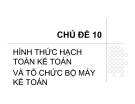 CHỦ ĐỀ 10 :HÌNH THỨC HẠCH TOÁN KẾ TOÁN VÀ TỔ CHỨC BỘ MÁY KẾ TOÁN 