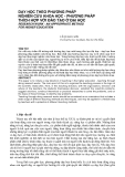 Báo cáo nghiên cứu khoa học: "DẠY HỌC THEO PHƯƠNG PHÁP NGHIÊN CỨU KHOA HỌC - PHƯƠNG PHÁP THÍCH HỢP VỚI ĐÀO TẠO Ở ĐẠI HỌC"