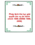 Pháp lệnh thủ tục giải quyết các vụ án hành chính 1996 (SĐBS 1998, 2006)