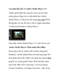 Cái nhìn đầu tiên về Adobe Media Player 1.0 