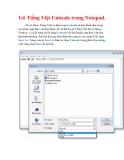 Thủ thuật Windows XP: Gõ Tiếng Việt Unicode trong Notepad